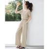 Two Piece Set of Western-style Age Reducing Wide Leg Pants with Fashionable Temperament