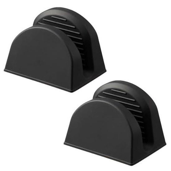 Yamazaki Magnet Silicone Pot Holders Set 2 Black Tower 1958 W9.2D7H7.2cm Mitts Dishwasher Safe Floating Storage