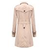 Women Slim Windbreaker Double Breasted Long Trench Coat Jacket Overcoat Outwear