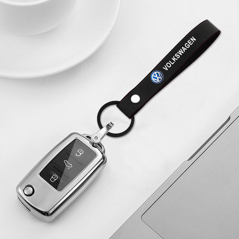 Für VOLKSWAGEN VW Auto Wildleder Schlüsselband Schlüsselring Metall Auto Rad Reifenventilschaft Ventilkappen Abdeckung Für Volkswagen GOLF Polo Tiguan VW G