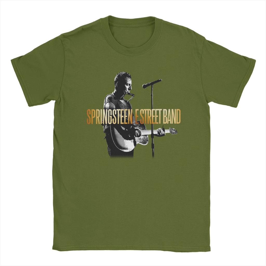 Men T-Shirts Bruces The E Street Band Springsteens Fashion 100% Cotton Tees Short Sleeve T Shirt Crew Neck Clothing Big Size