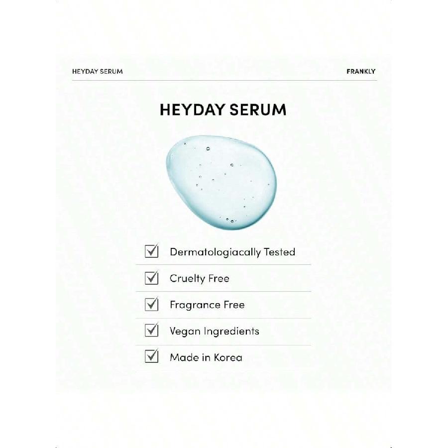 FRANKLY Heyday Serum - 30ml | 1.125% Panthenol, Hyaluronic Acid Complex For Intense Deep Moisture, Radiant Complexion Boost | Vegan, Anti-Aging