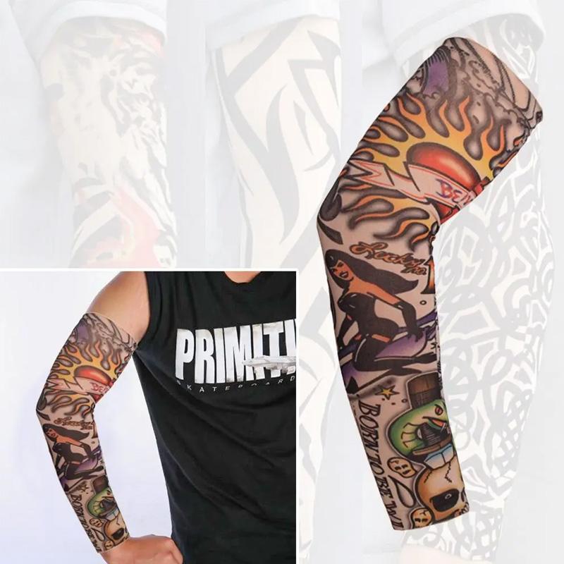 1PC Cooling Outdoor Sport Tattoo Arm Cover Summer Sun Protection New Running Sportswear Flower Arm Sleeves