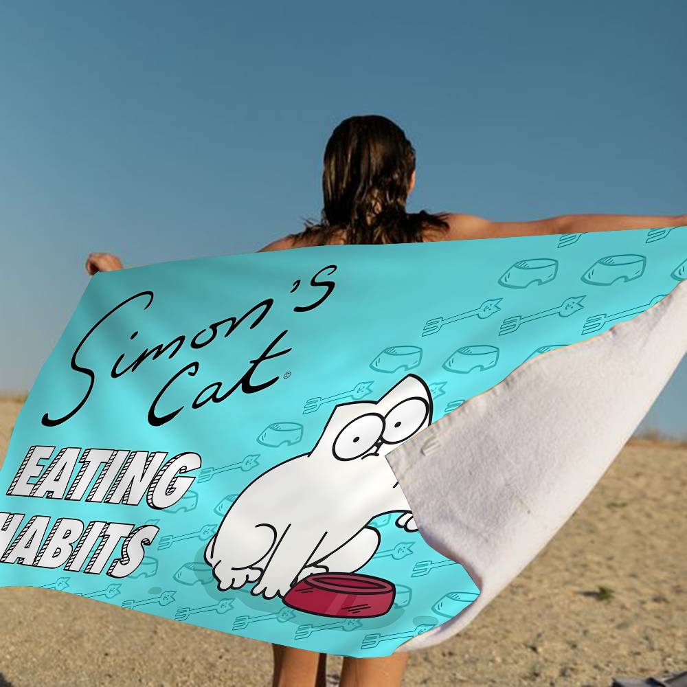 

S-Simons C-Cat Anime Beach Swimming Towel Soft Absorbent Washcloth Children s Gifts For Kids Travel Camping Gym W40*H60(CM)