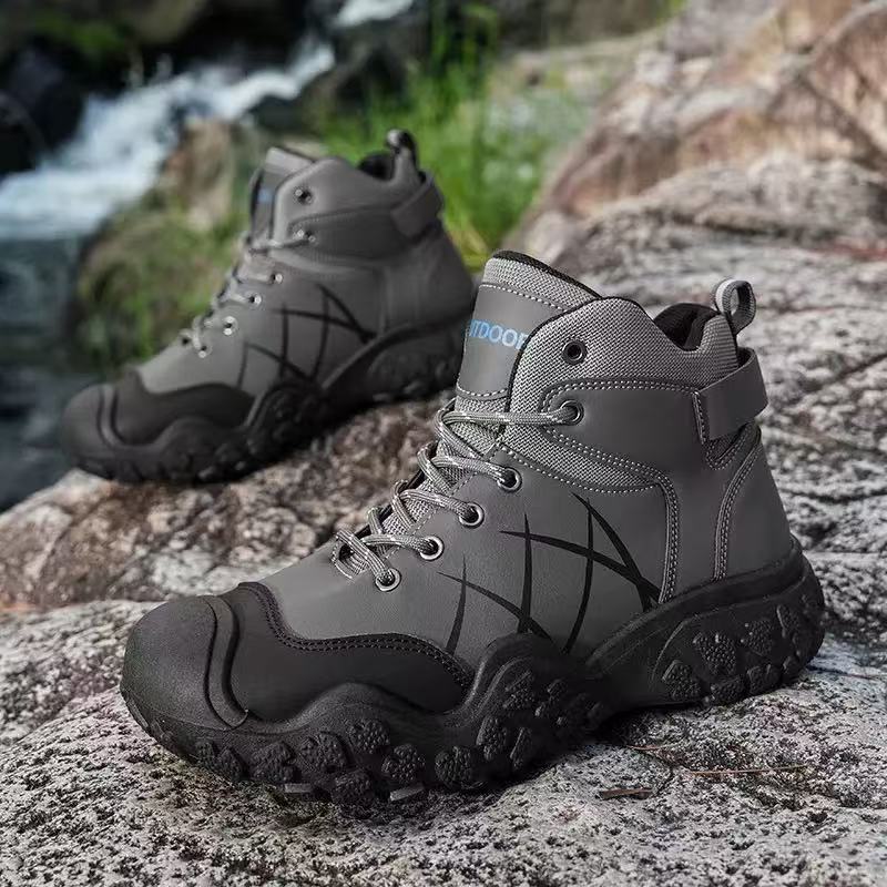 Hochwertige Herrenstiefel Wanderschuhe für Herren Outdoor-Stiefel Warme Leder Kletterschuhe Herren Wasserdicht Rutschfest Herren Knöchelhohe Stiefel