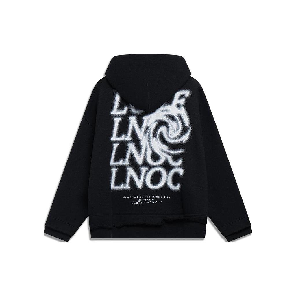 Li Ning Sweatshirts Unisex Black Hooded Moderate Regular AWDT245-2