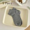 5 Pairs of Women's Summer Thin Breathable Ballet Style Boneless Hollow Lace Socks