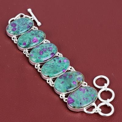 Rubin Fuchsit Armband handgefertigter Edelsteinschmuck 925 Sterling Silber Armband verstellbares Kettchen Armband Geburtsstein Armband Verlobungsgeschenke