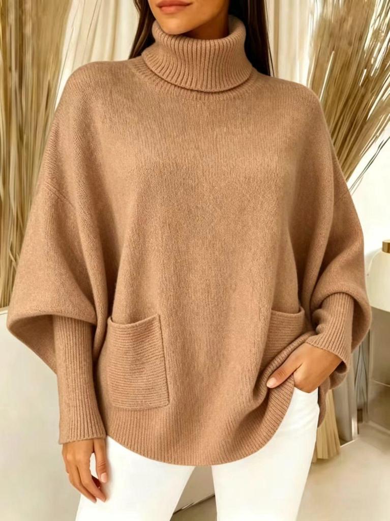 Autumn/Winter 2026 Women's Solid Color High Neck Sweater - Long Sleeve