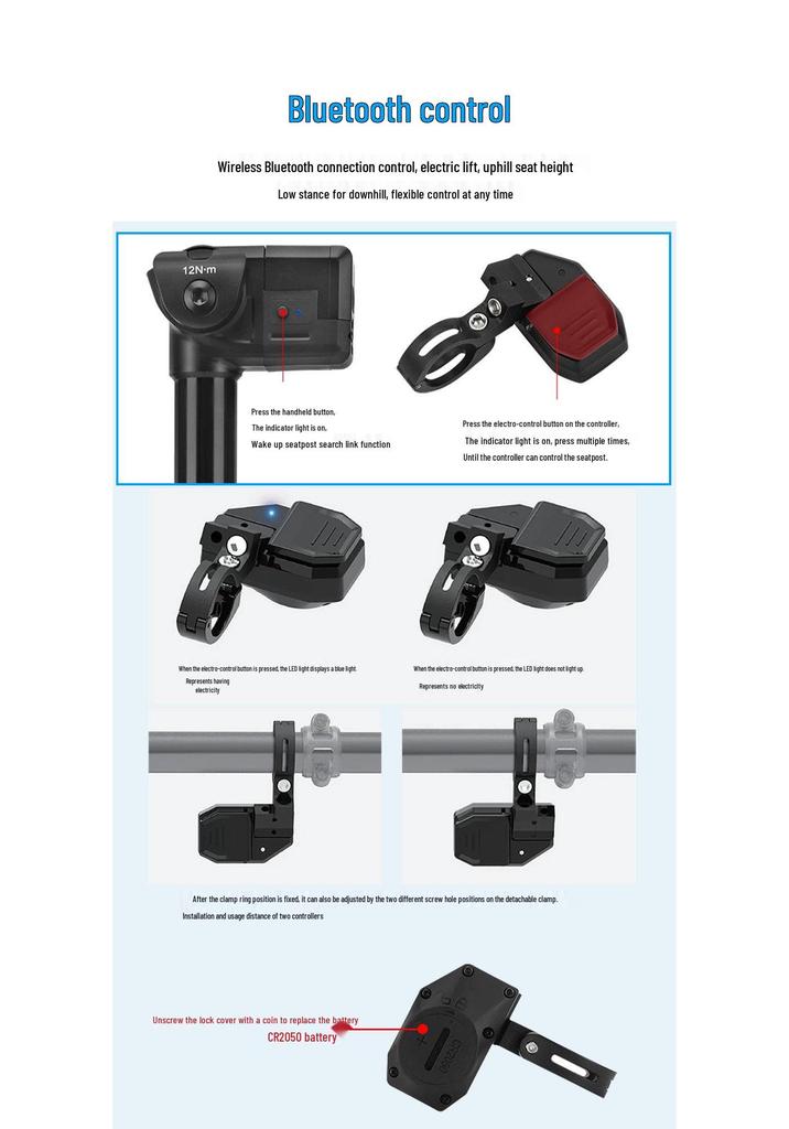 RIRO Wireless Electronic Dropper Seatpost for Enduro and Road Bikes