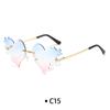 Fashion Rimless Sunglasses Flame Unique Big Love Heart Eyewear Luxury Brand Designer Vintage Sun Glasses Shades UV400 Eyewear