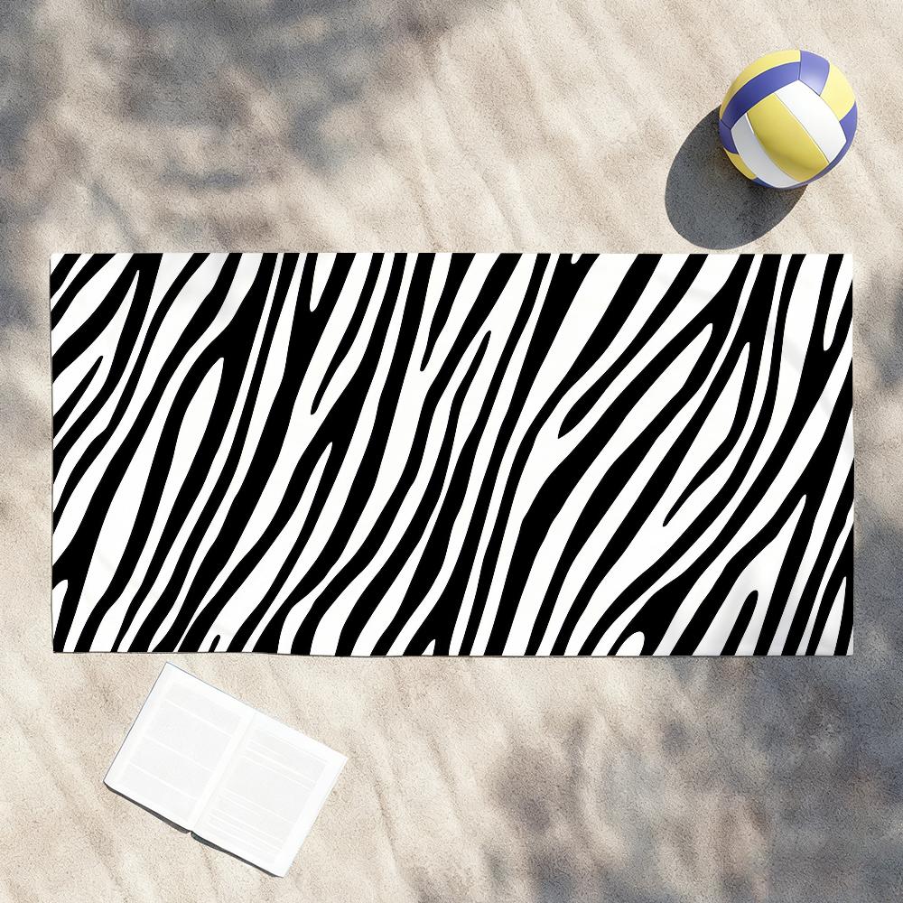Zwart Witte Print Zebra Handdoek Douche Sauna Reizen Spa Sneldrogend Sportschool Accessoires Zacht Grote Strandhanddoeken