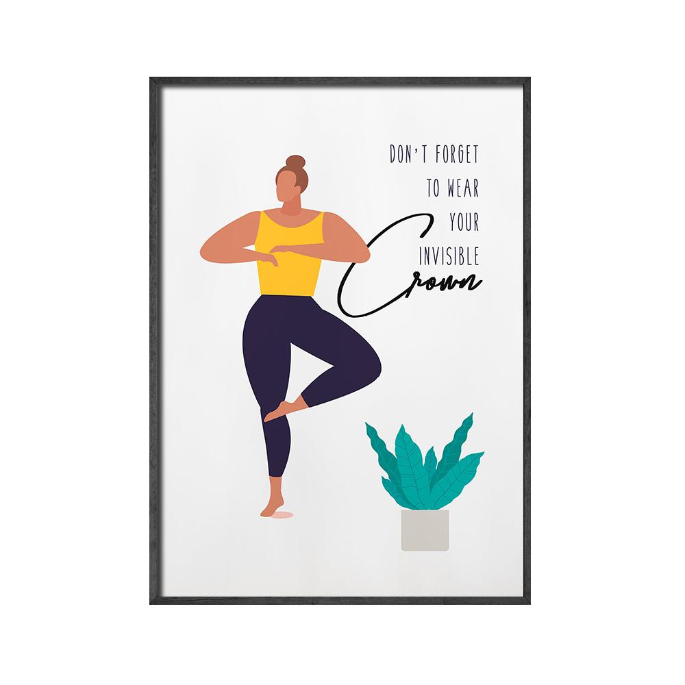 Modern Art Oil Painting Fitness Yoga Canvas Painting Print Women Posters and Prints Gym Room Empowerment Quote Wall Decoration