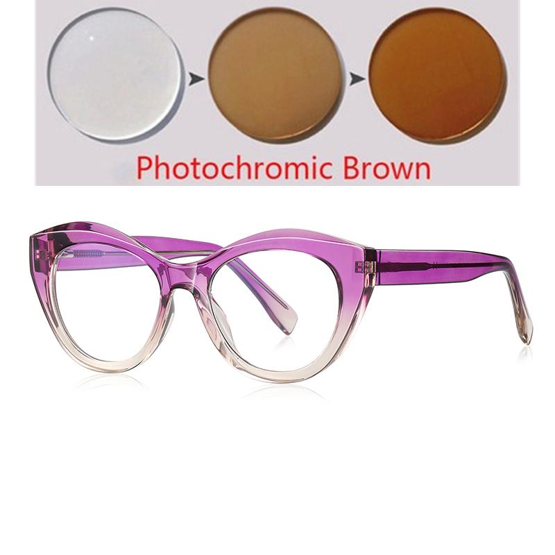 0 -0.5 -0.75 To -6.0 Fashion Cat Eye Myopia Glasses Frame Women Anti Blue Light Computer Shortsighted Prescription Eyeglasses