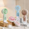 Cartoon Mini Handheld Fan Cute Hanging String Portable Fan Three-speed Adjustable Portable Phone Stand Small Fan