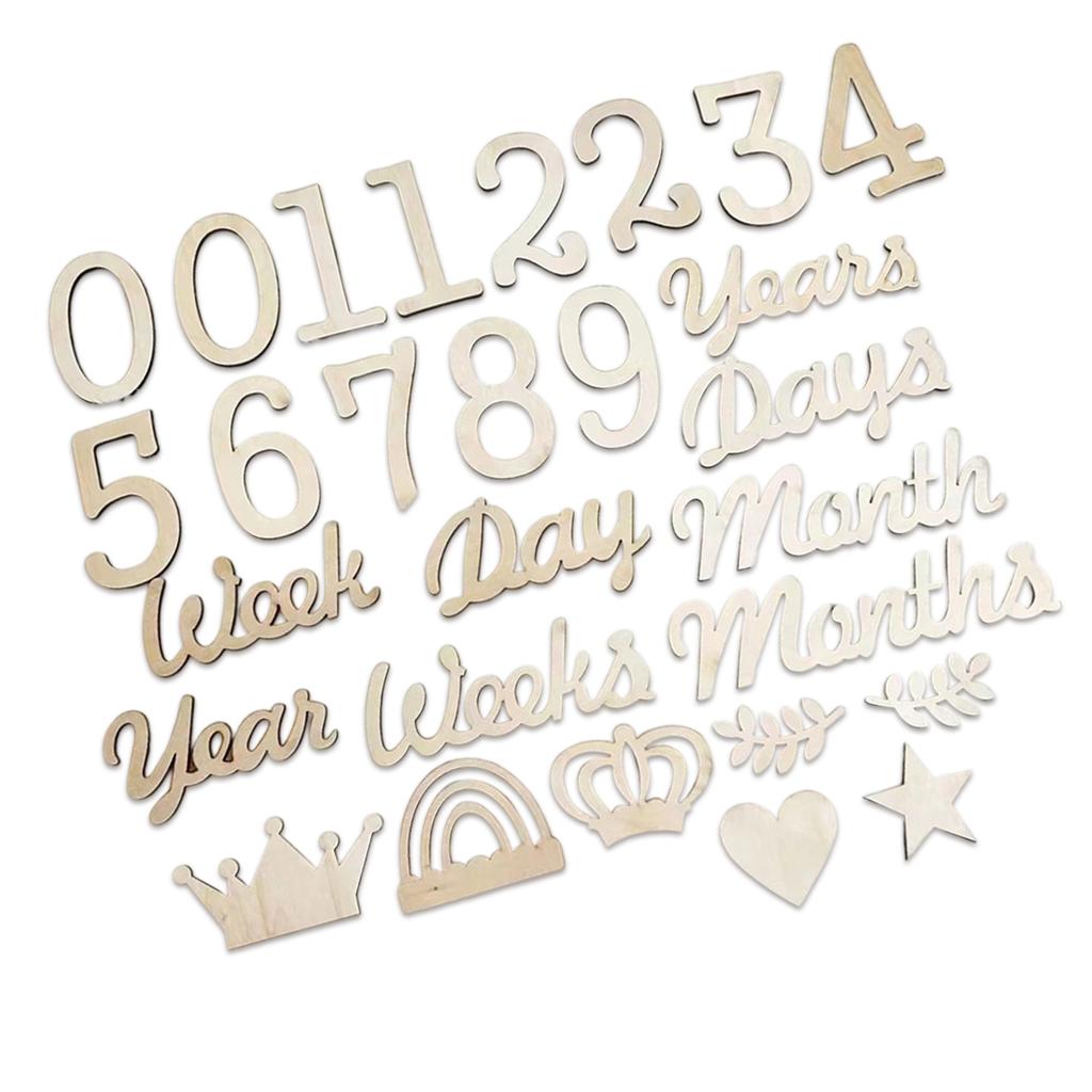 Natural Wood Milestone Blocks For Baby Photography Nursery Decor Eco Friendly Keepsake Growth Tracker