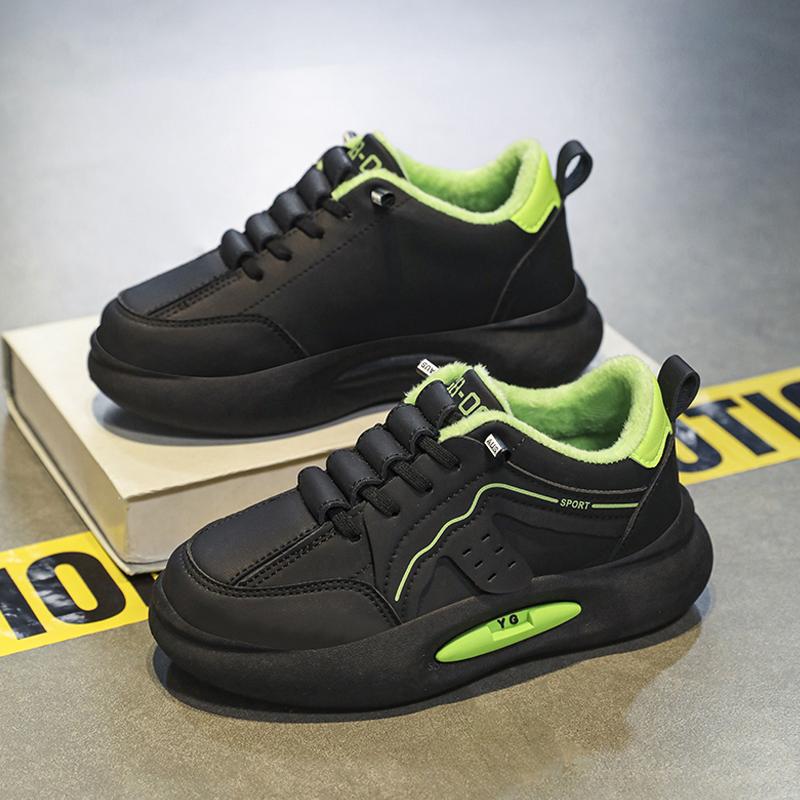 

Children s Sneakers Autumn Winter Boys Sport Shoes Girls Plush Cashmere Warm Lined Casual Shoes Student Shoes Teen Running Flats 35