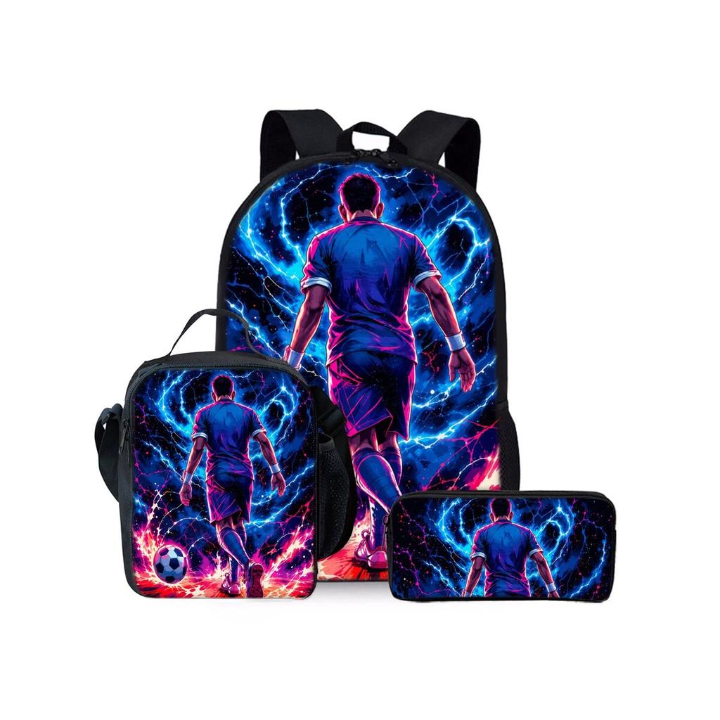 Football Full Screen Patterned Knapsack For Boys/Girls Children Best Gifts 2D Animated Backpack Big Capacity Teens Laptop Backpack