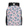 Leopard Print Knapsack Back To School Season Leopard Print Peachy Blue Original Personalised Backpack