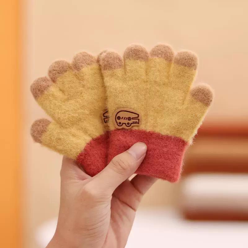 Baby Gloves for Winter, Cute and Warm for Toddlers, Boys and Girls, Five-Fingered Plush Gloves for Babies