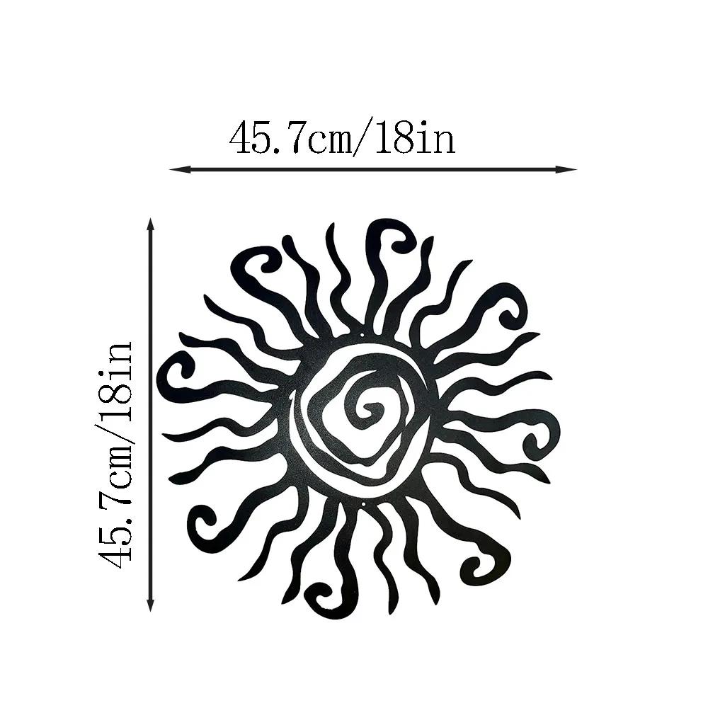 

1 шт. Riverside Designs Wacky Sun Металева настінна прикраса Сталь Зовнішній декор Чорний Домашній декор Спальня/Вітальня/Прикраса для дому чорний