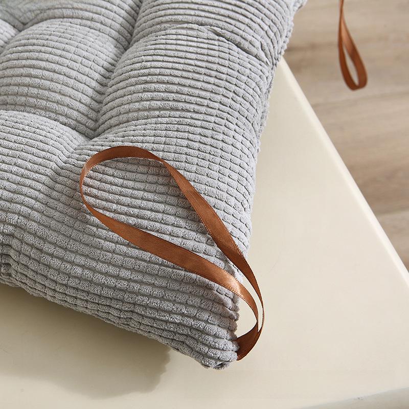 Solid Color Corduroy Cotton & Linen Seat Cushions for Window, Office, and Dining Chairs