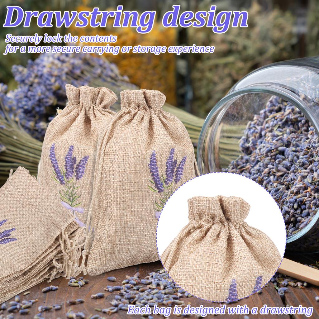 20Pcs Lavender Empty Bag Linen or Cotton Dry Flower Storage Bag With Drawstring Closure Breathable Spice Sachet Bag for Jewelry