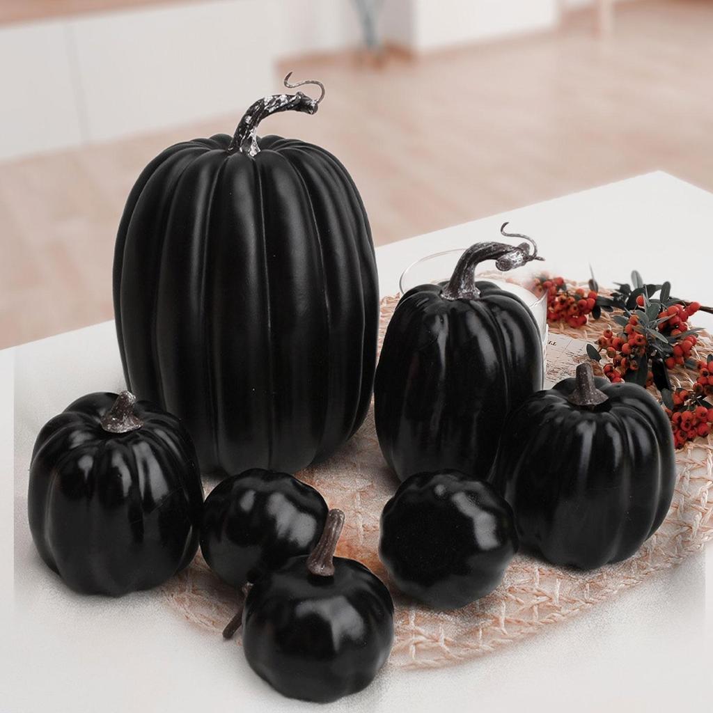 7x Fake Pumpkins Model Small Cute DIY Harvest Decorative Lifelike Fake Foam