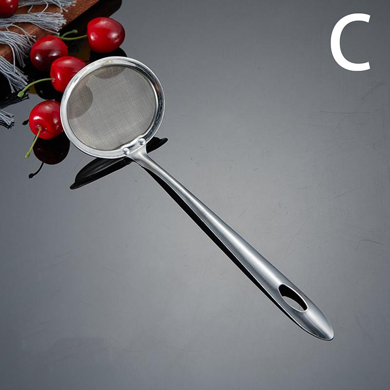 1 Pcs Stainless Steel Mesh Colander Soymilk Flour Sifter Frying Oil Strainer Spoon Hot Pot Restaurant Oil Filter Kitchen Gadgets