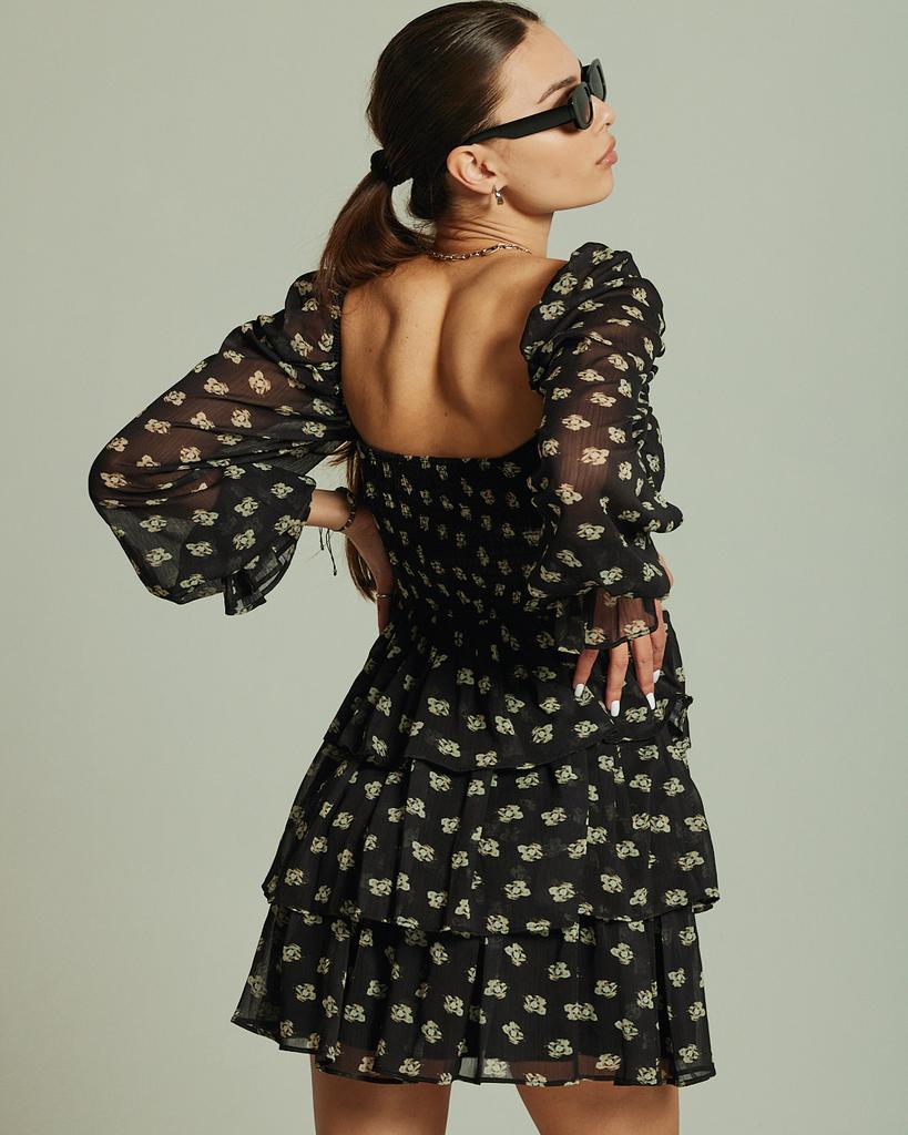 Dress QUZU 31972 S Black-beige Flower