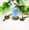 Enchanted Inspired Rose In a Glass Bottle Copper Plated Necklace Dome Bronze Mirror Charm