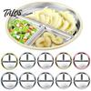 Silicone Sleeve Toddler Plate Baby with Suction Base 3-Section Divided Stainless Steel Safe Cup Dish 9" Unbreakable Anti Breakage Metal Bowls
