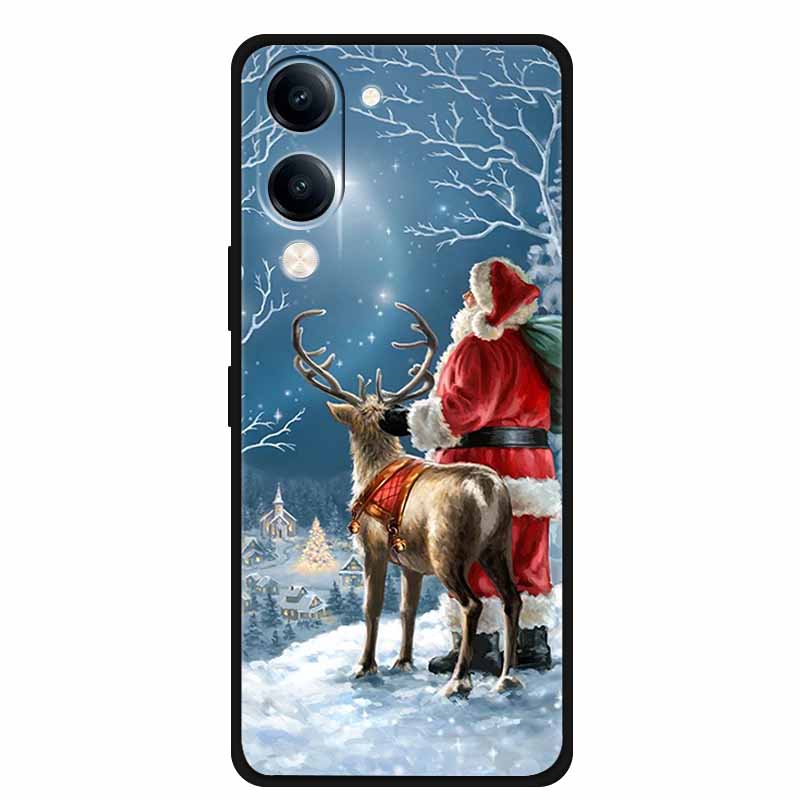 Christmas Case For Vivo Y04 Y04S Y37C Soft Silicone Phone Cover Funda For Vivo Y 04 04S 37C Black TPU Protective Bumper Casing