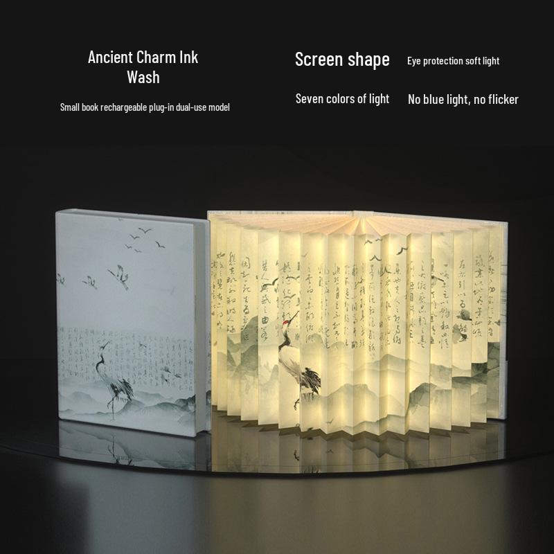 Creative Book Lamp: Mid-Autumn & Spring Festival Cultural Gift with Folding Design