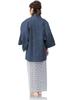 Ryokan Yukata Set Ryokan and Haori [KYOETSU] Women's 4-Piece (Haori, Yukata, Obi, Cord) (Yukata - 150, - Blue)