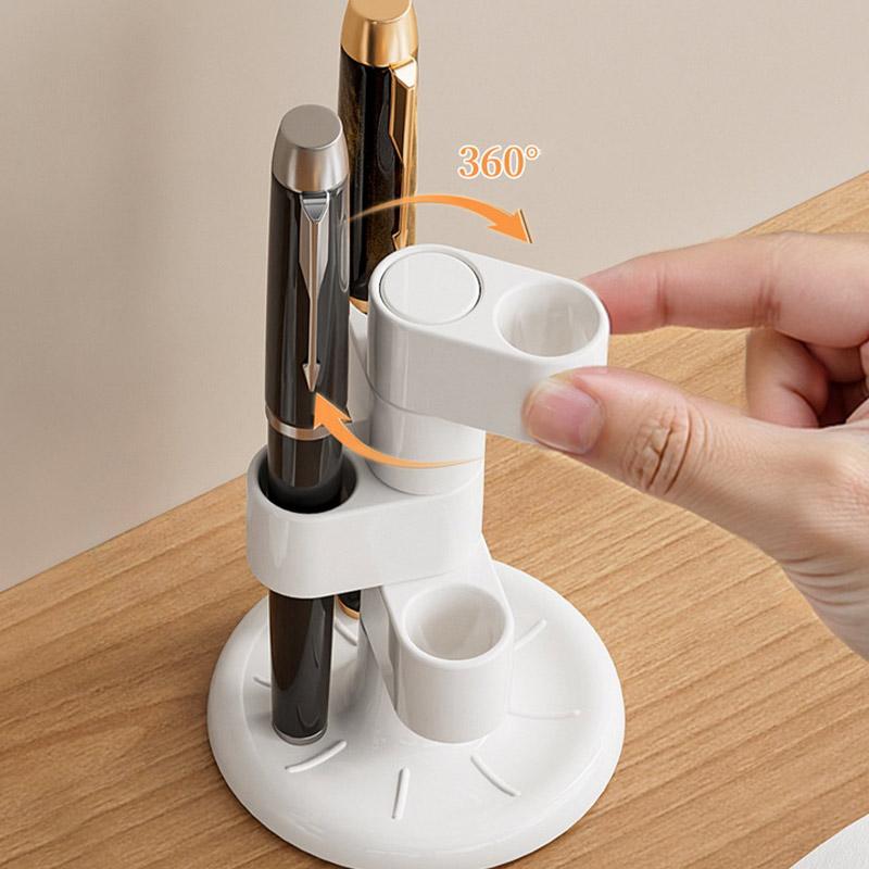 Rutschfester Zahnbürstenhalter 360 Grad drehbarer Zahnbürsten-Make-up-Pinselhalter mit rutschfester Basis für Badezimmer-Aufbewahrung Organisieren