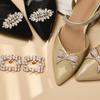 2Pcs/set Charm Buckle Wedding Bride Shoe Accessories Rhinestone Shoe Clip Square Bow Shoe Decorations Shiny Decorative Clips
