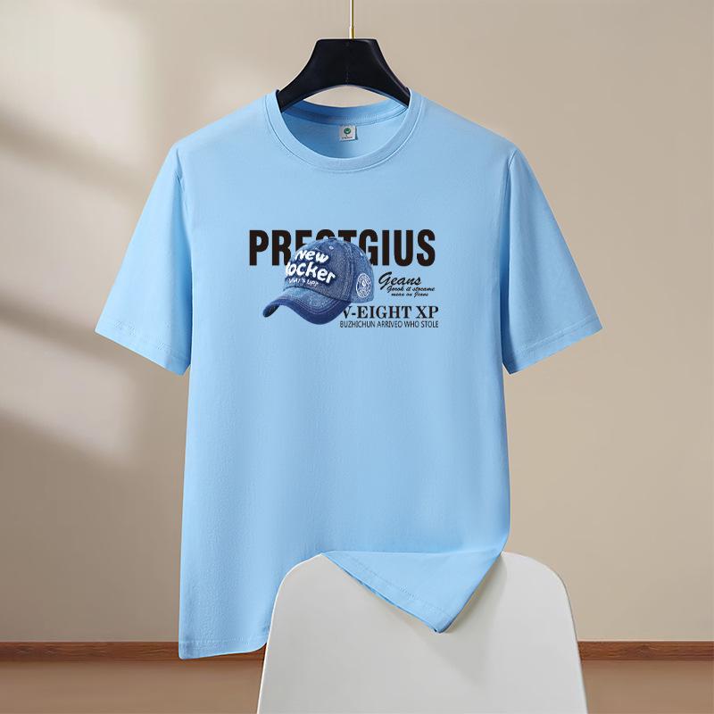 Mens Clothing Luxury Goth Punk Hat Printed Oversized New Summer T-Shirts for Men Casual Tee Short Sleeve Top Graphic T Shirts