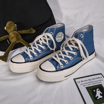 Canvas schoenen met dikke zool en hoge schacht, veelzijdige boardschoenen voor vrouwelijke studenten 5629