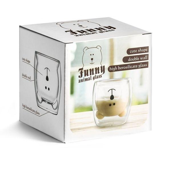 Clear Double Walled Glass Bear Cup Original Mug