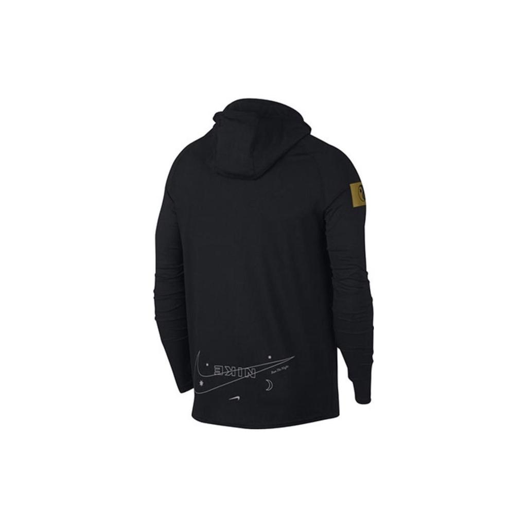 Nike Logo Print Solide Kapuzen-Zip-Jacke Herren Oberbekleidung Schwarz AV2920-010