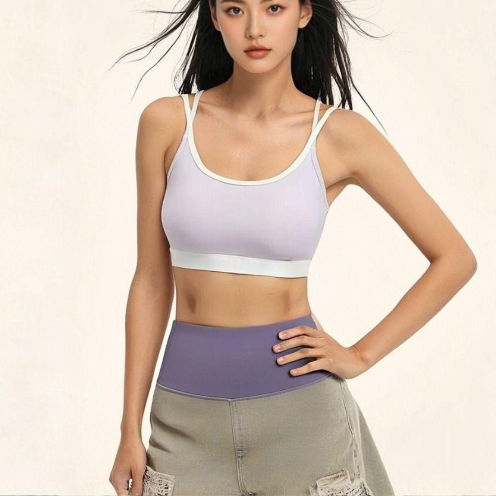 Cross Belt Seamless Sports Bra Anti-shake Underwear for Women Fashionable Yoga Soft Bra Women