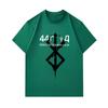 Men 100% Cotton Crew Neck Short Sleeve T-shirt, Vintage Distressed Viking Rune Geometric Print Casual Loose Fit Tee, Breathable Lightweight Daily Wear