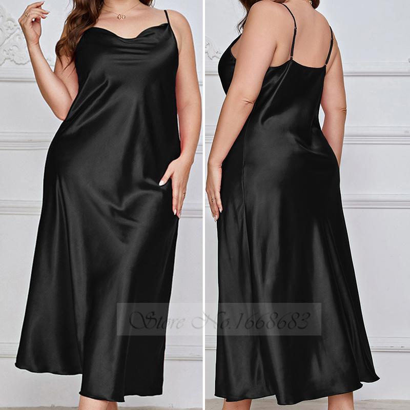 Pajamas, Women's Suspender Nightgown, Intimate Underwear, Sexy Suspender Pajamas, Underwear, Loose Satin Home Clothes