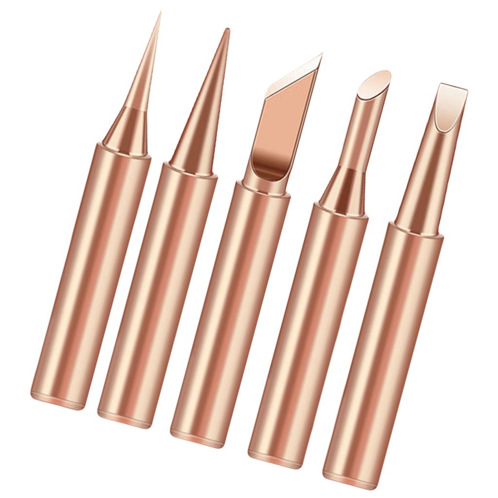 Easy To Replace 5Pieces Copper Soldering Iron Tip Suitable for Circuit Board and Appliance Repairs Small Appliance Fixes