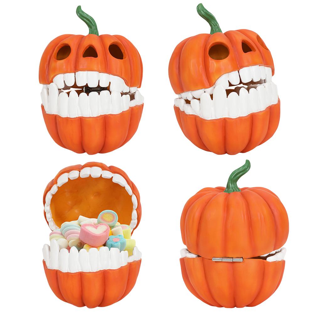 Resin Pumpkin Candy Holder Plastic Container Holder Props Pumpkin Tricky Candy Bucket for Halloween Decoration & Party Supplies China Mainland