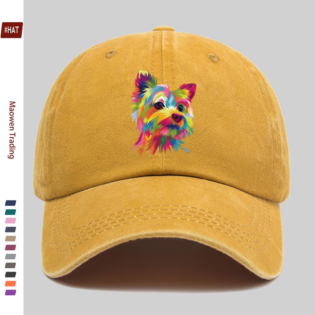 pc Colorful Dog Pattern Printed Baseball Cap with Pet Dog Print Design Decorative Hat Comfortable and Lightweight Headwear A
