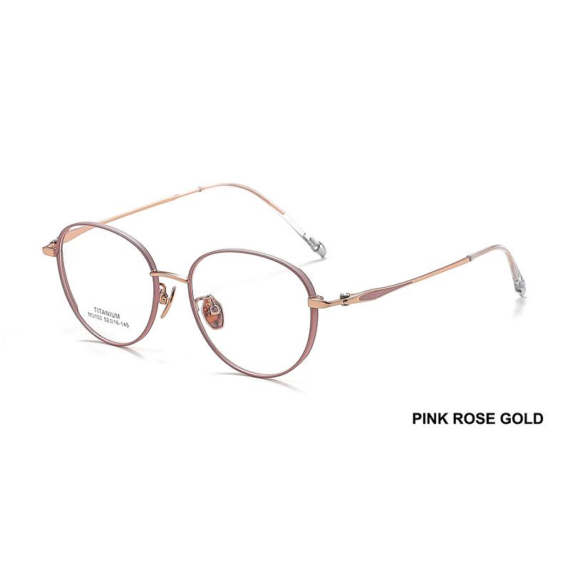 

Retro Ultra-Light Semi-Titanium Square-Round Glasses Frame Fashionable Women Natural-Look Eyewear Trendy Multi-Angular Designer
