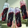 1PC Dark Texture Character Print 750ml Color Plastic Sports Water Bottle Leakproof Flip Straw Lid Suitable for Sports Office Home Use