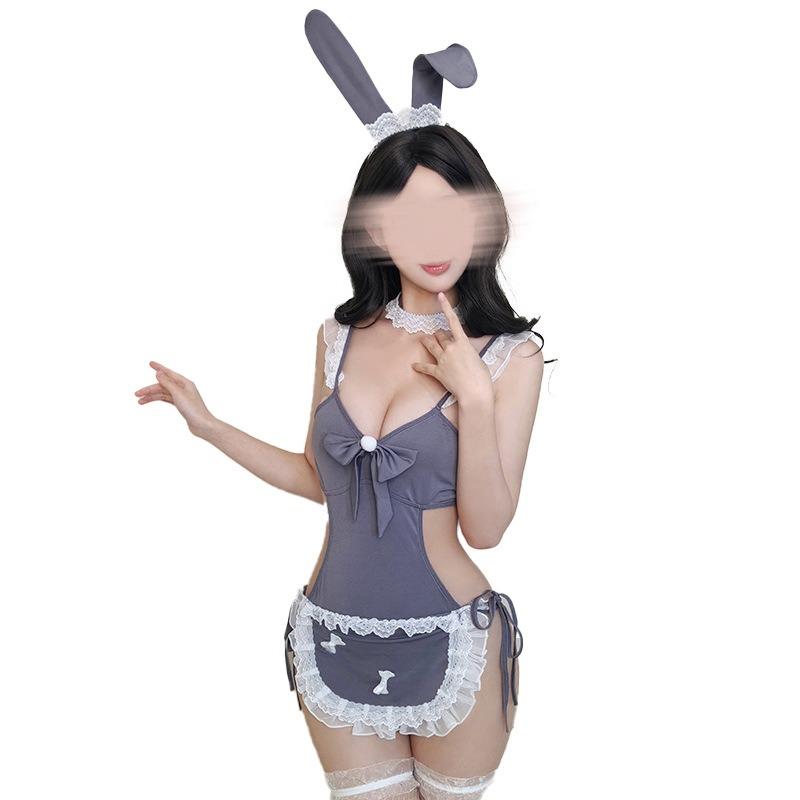 Sex underwear women halter sexy bunny sex uniform small chest big one-piece free maid suit